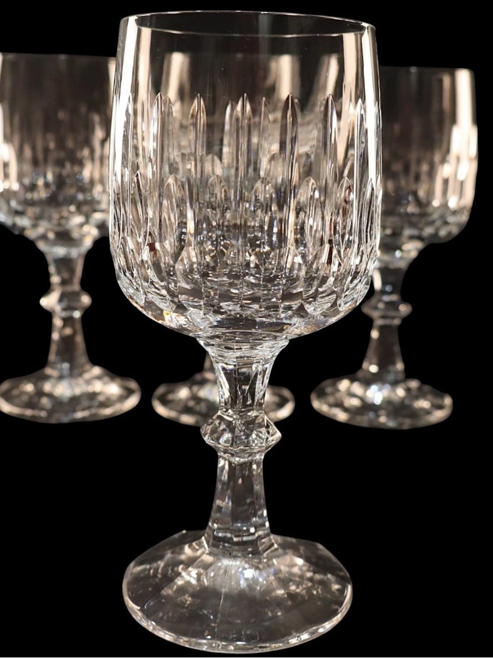 Vintage Schott Zwiesel Tango Crystal Goblets Set of 4 Cut Glass Germany